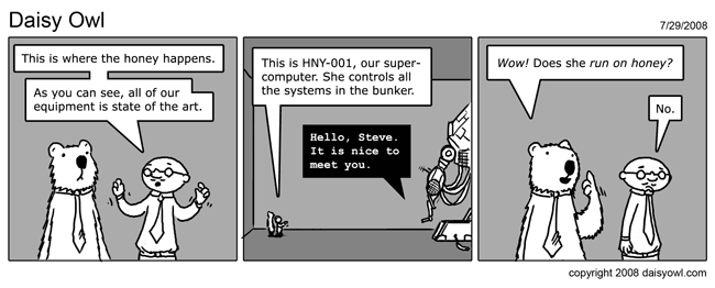 Honey-based computing is decades away, at the very least.